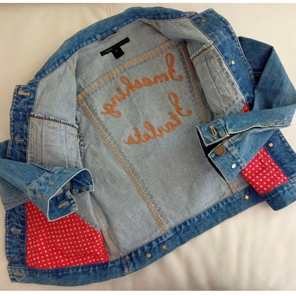 MARC JACOBS *Rare* embellished jean jacket size S. Style * Smashing Starlets* - Picture 4 of 5